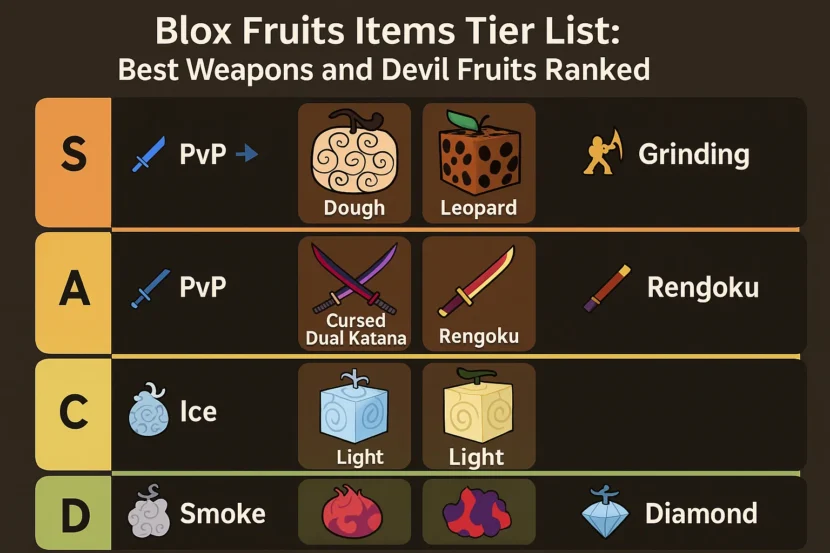 Blox Fruits Items Tier List Guide: Best Items Ranked for PvP & Grinding