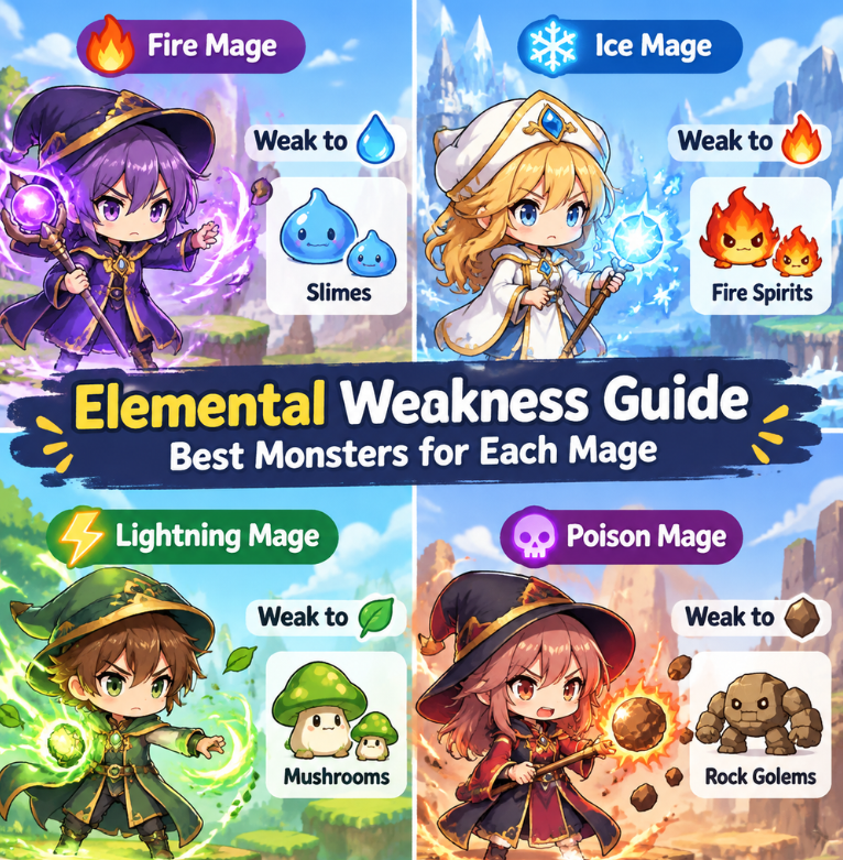 MapleStory Classic World Elemental Weakness Guide: Best Monsters for Each Mage